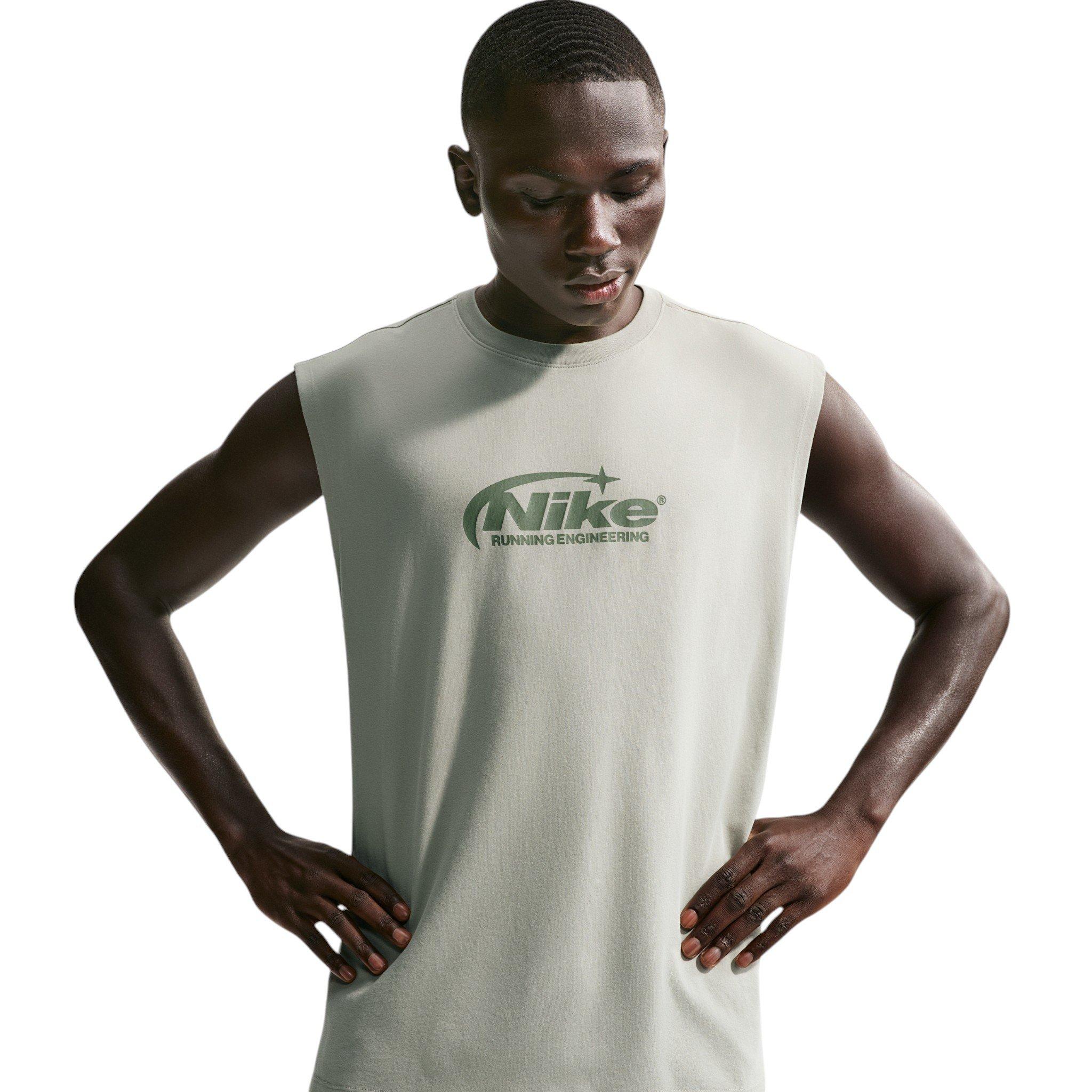 Nike Men's Dri-FIT Sleeveless Running T-Shirt - Green - GREEN